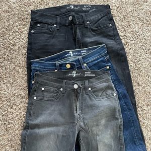 7 for all mankind lot of 3 jeans